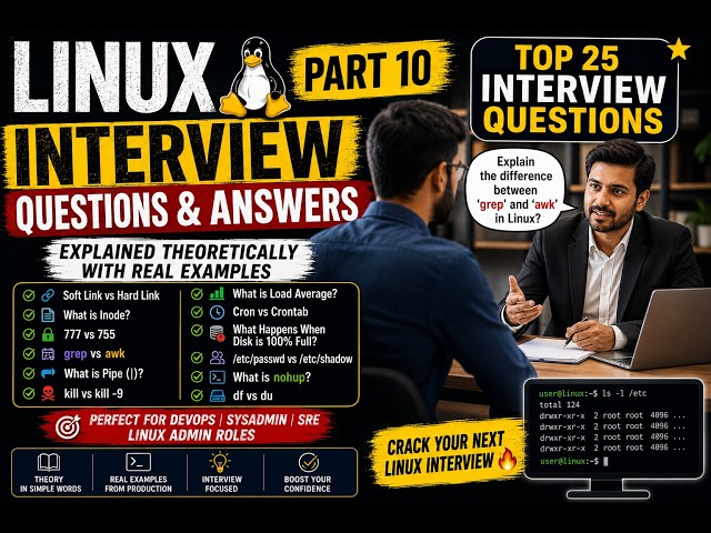 Top Linux Interview Questions Explained | Crack Your DevOps & Linux Admin Interview