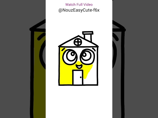 How to Draw a Cute House 🏠 | Step by step drawing for kids.