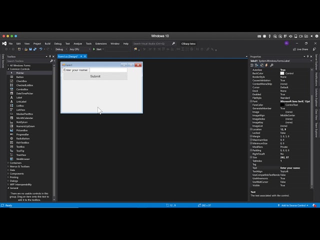 CS111 IntroToVisualStudio2019 02
