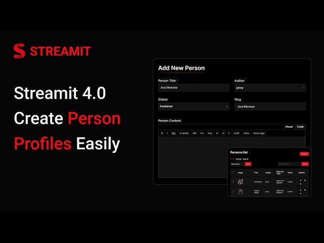 Tutorial 3  How to Add Actors, Directors & More in Streamit 4.0 | Person Module Guide| Iqonic Design