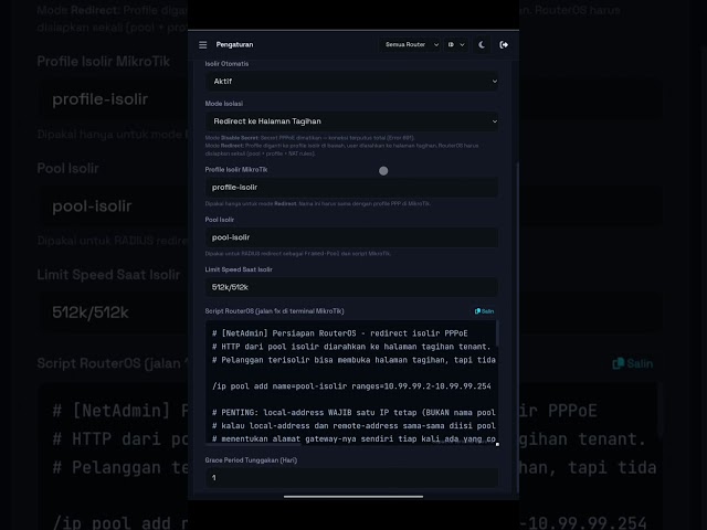 ISOLIR PPPoE OTOMATIS ⚡ Gak perlu lagi begadang cek satu-satu pelanggan yang nunggak. NetAdmin
