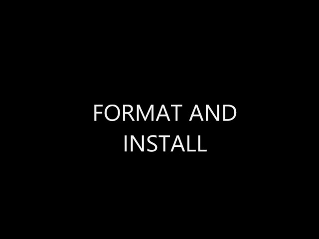 Format/Install (Windows XP)