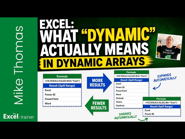 Excel: What "Dynamic" Actually Means in  Dynamic Arrays