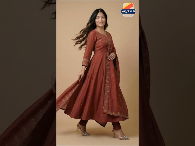 ಟ್ರೆಂಡಿ ಚಂಡೇರಿ ಅನಾರ್ಕಲಿ ಡ್ರೆಸ್ 🔥 chanderi stitched anarkali gown maroon #shorts #anarkalisuit #dress