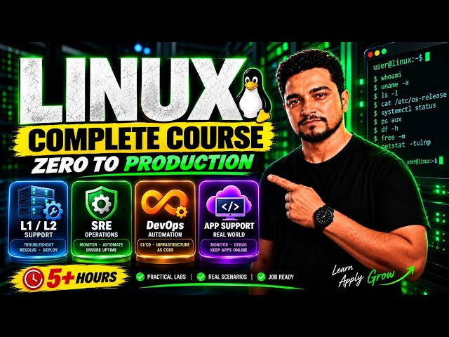 Linux Complete Course 🔥 Zero to Production | L1/L2, SRE, DevOps & App Support