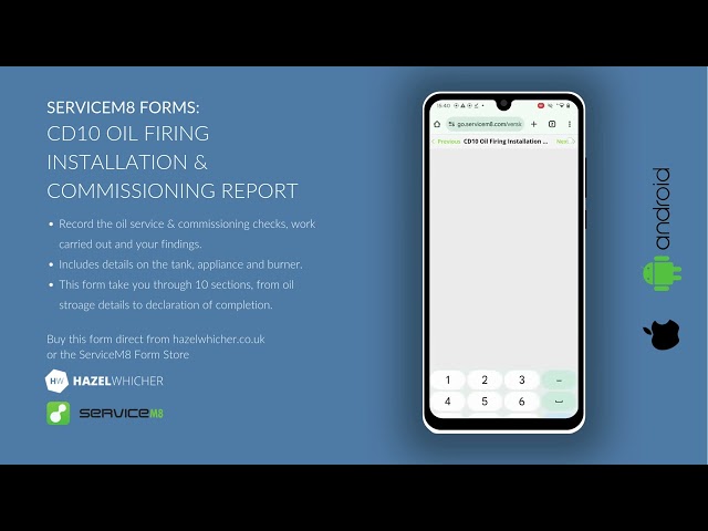 ServiceM8 Forms - CD10 Oil Firing Installation & Commissioning Report