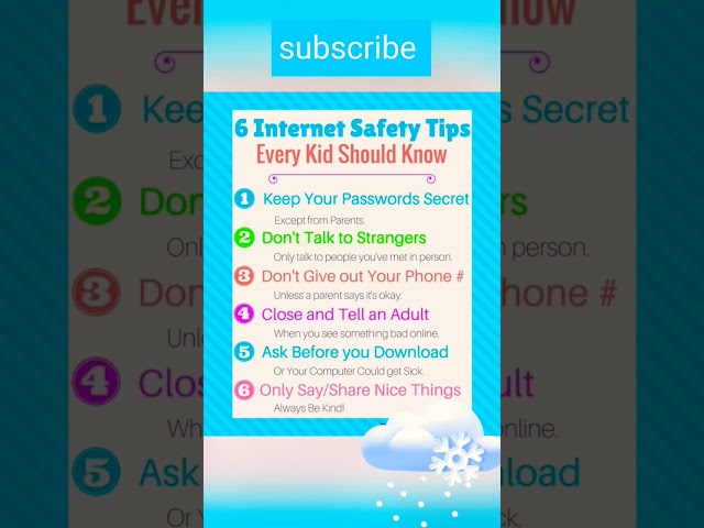 Six internet safety tips for kids..#fact#tips#youtubeshort#child#childshorts#babyshorts#safetytips