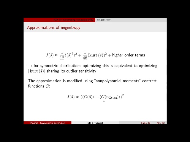 Machine Intelligence 2 tutorial 6 fastICA pt 4/4 Negentropy