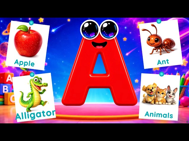 ABC Phonics Song | 4 Words for Each Letter | Learn Alphabet A to Z for Kids
