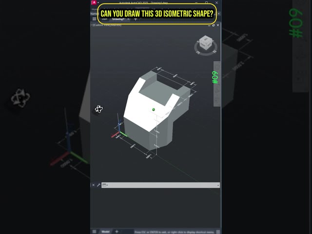 AutoCAD 3D Isometric Drawing Exercise #09