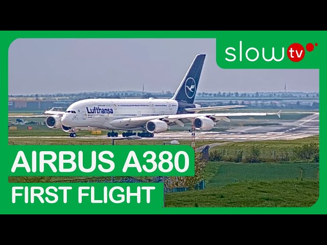 Arrival and Departure of The Airbus A380 in Prague