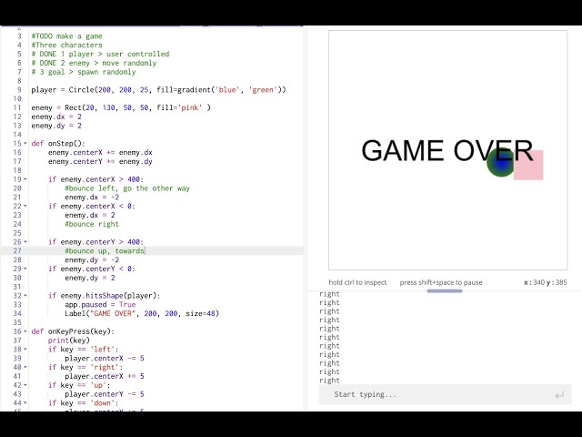 Grapics programing in Python - Code a game