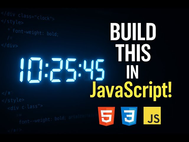 Create a Digital Clock Using HTML, CSS & JavaScript | Real-Time Clock Tutorial