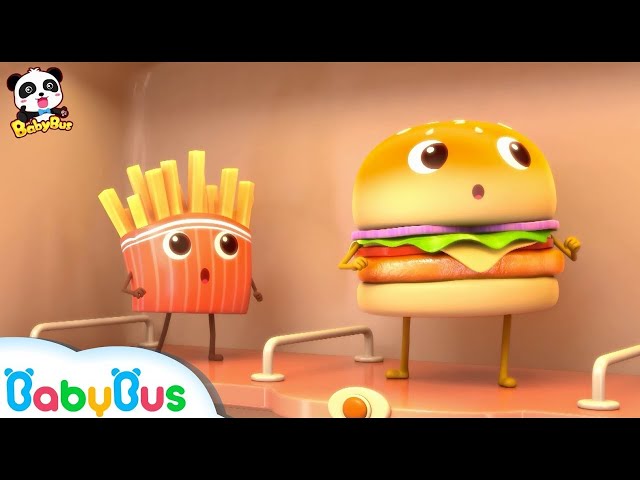 เบอร์เกอร์และเฟรนช์ฟรายส์แสนอร่อย | ตู้กดอารหาร | เพลงเด็ก | เบบี้บัส | Kids Song | BabyBus