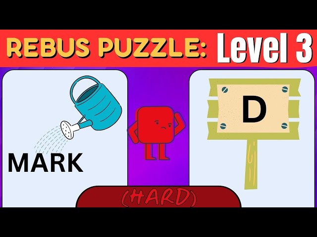 20 Rebus Puzzles - Level 3 (HARD) ¦ You WILL Struggle?!  ¦ Ding Bats/Quiz/Questions/Riddle/IQ