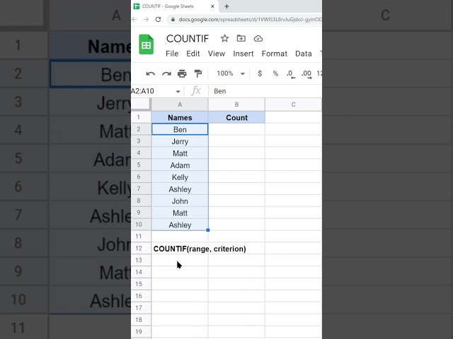 How to Use the COUNTIF Function in Google Sheets