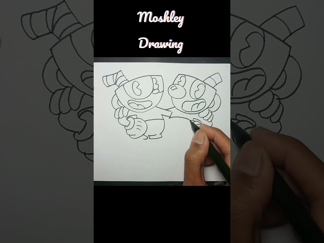 Drawing Cuphead and Mugman Together #shorts #drawing