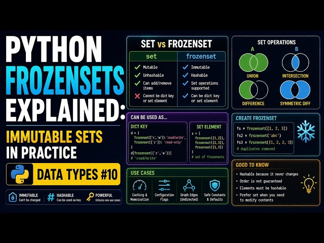 Python Frozensets Explained: Immutable Sets in Practice | Data Types #10