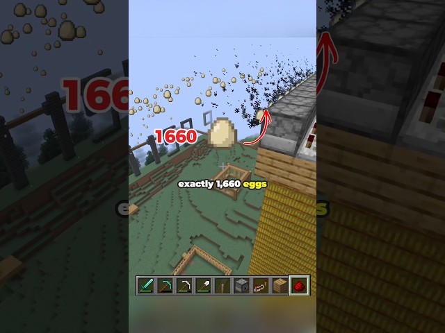 I launched 1660 eggs in Minecraft for 1660 subscribers #minecraft