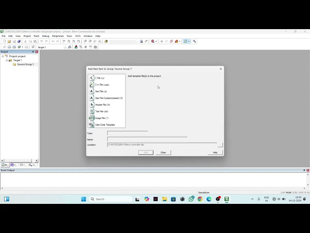 How to Create a New Project File in Keil for 8051 Microcontroller