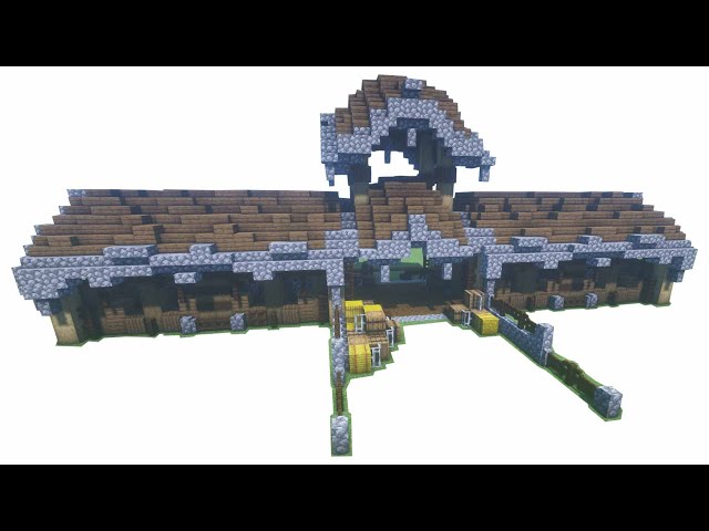Horse Stable (Double Wide with Pasture) - Minecraft Block-By-Block Tutorial