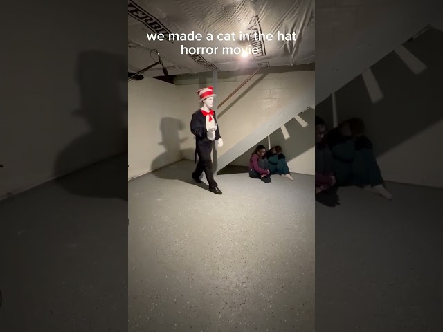 Filming the cat in the hat horror movie was creepy