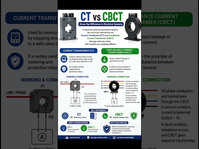 CT vs CBCT Explained in 60 Seconds | Biggest Difference Every Electrician Must Know!  #electrical