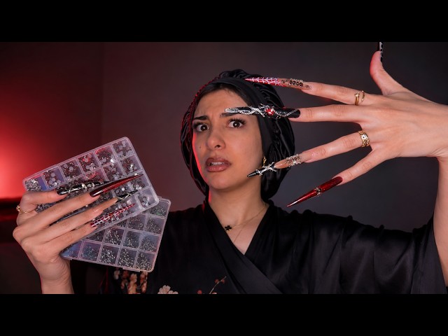 I bedazzled my face with EXTREMELY long nails