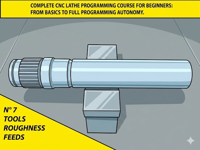 No 7 Complete CNC lathe programming tutorial for beginners!Turning tools, roughness and feeds #cnc