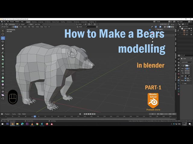 How to make a Bears madling in blender/animal/wild animal