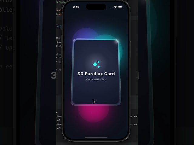 Stunning Flutter 3D Parallax Card Demo | Interactive UI Animation Showcase #Shorts