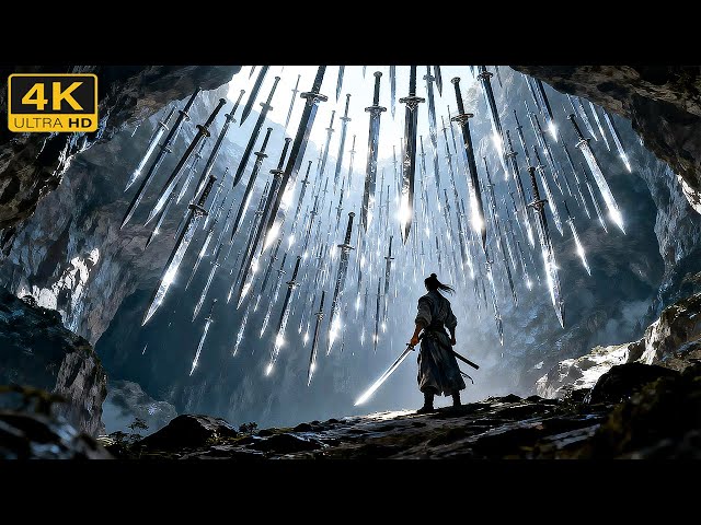 Weak boy flees to a cave, pulls out a divine sword, and instantly kills eight assassins.