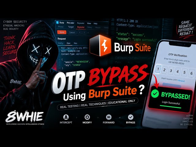 🚨 OTP BYPASS Using Burp Suite? 😳 | Ethical Hacking & Cybersecurity Testing #8whie