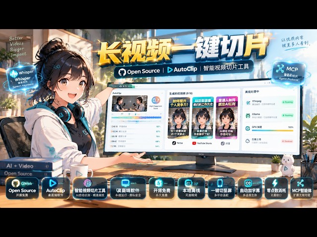 2. 干碎按秒扣费点数！开源离线AI长视频高光切片短视频制作工具 | AutoClip Offline AI Video Editor & Highlights Clipper