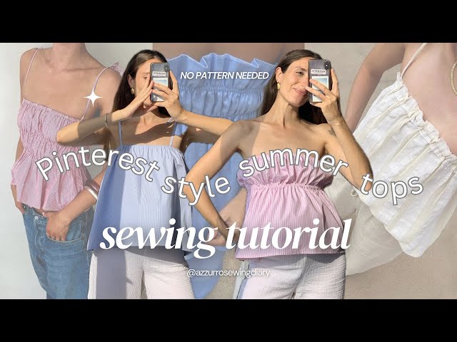 Pinterest DIY summer tops Sewing Tutorial – No pattern needed – Beginner friendly sewing project