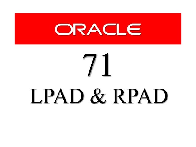 SQL tutorial 71: LPAD and RPAD SQL Function By Manish Sharma RebellionRider