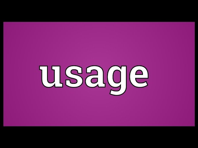 Usage Meaning