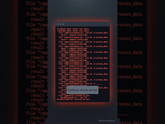 Python Error Handling आसान तरीके से | Day 13#Shorts #Python #LearnPython #PythonForBeginners #Coding