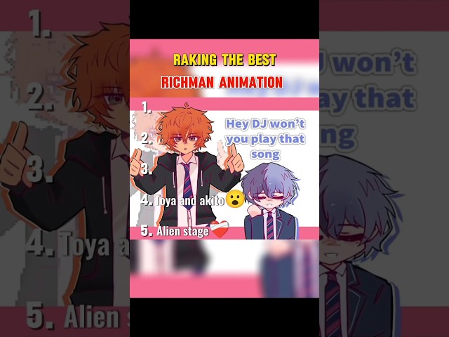 Ranking the best richman animation meme #anime #pjsk #alienstage #jujutsukaisen #genshinimpact