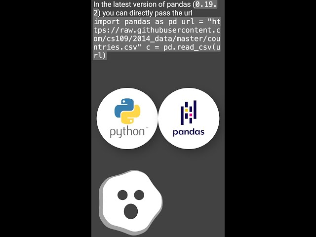 Pandas read_csv from url #shorts