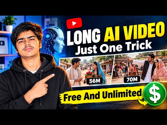 Long AI Video Kaise Banaye (16 Min) 🤯Just 1 click me | Ai Automation Full Course 