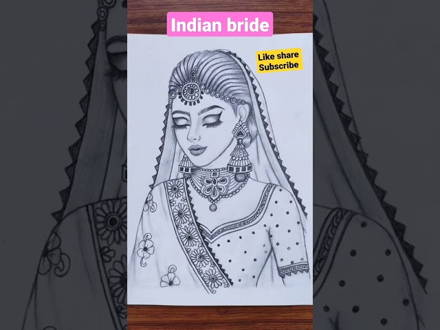 Indian bride drawing tutorials #craft #art #mycraft #drawing #simpledrawing #craftlove #sketch