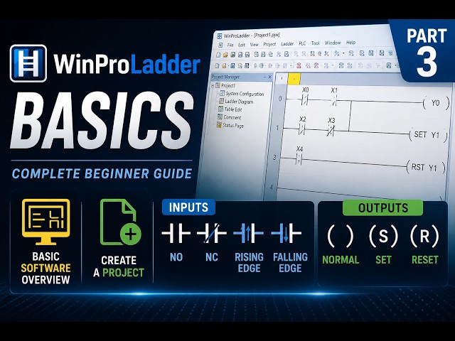 Fatek PLC Programming Course #3 – WinProLadder Basics (Project Creation, NO/NC, Set & Reset)