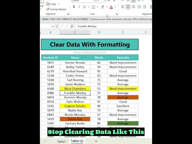 Clear Data With Formatting in Excel | Excel Tips & Tricks