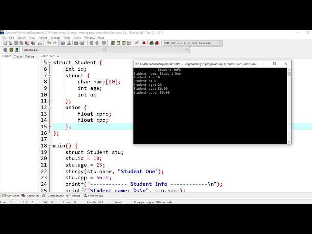 62. C Programming For Beginner - Anonymous Union and Structure | Khmer Computer Knowledge