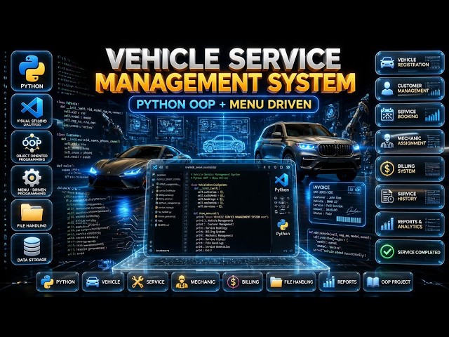 🚗 Vehicle Service Management System Using Python (OOP + Menu-Driven) | Complete Python Project.