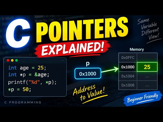 C Pointers Explained in 2 Minutes | How Pointers Work in C