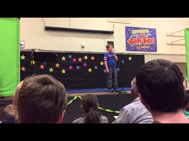 Sawyer Turner, Boy Comic, slaying the Rescue Elementary Talent Show!