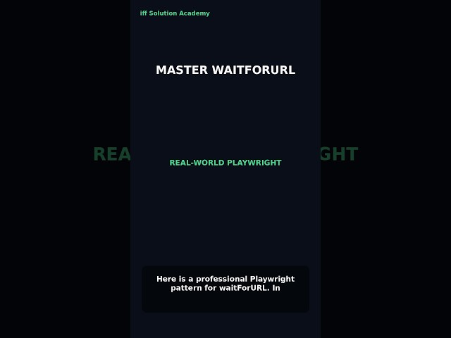 Playwright waitForURL