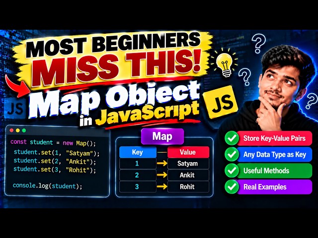 Map Object in JavaScript | Key-Value Pairs | Easy Explanation for Beginners
